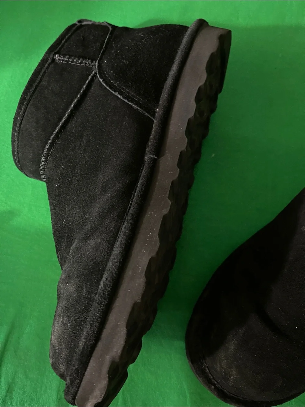 BearPaw Kids Black Suede Ankle Boots